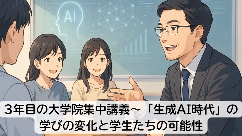 3年目の大学院集中講義で感じた「生成AI時代」の学びの変化と学生たちの可能性